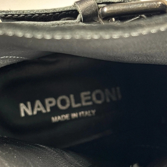 Napoleoni Black Suede Pointed Toe Adjustable Strap Detail Ankle Boots Size 37 - Picture 10 of 11